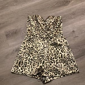 Gold leopard print Romper